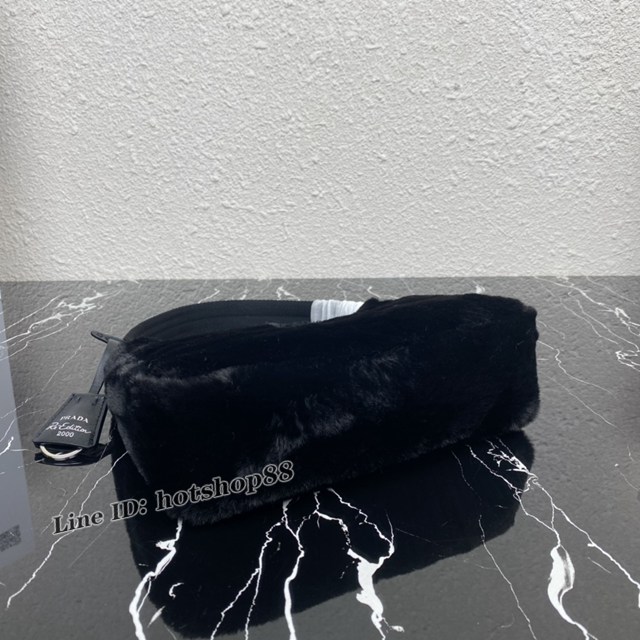 Prada專櫃新款Hobo毛毛包 1NE515 普拉達秋冬毛毛腋下包 csp1468